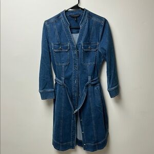White House Black Market Blue Jean Dress with Belt